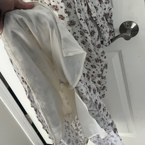 NWT The Drop Soft Pink Floral Pr Lined Midi tiered Dress - Size Small - Picture 9 of 12